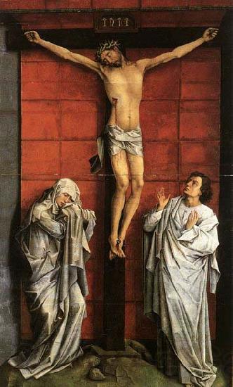 WEYDEN, Rogier van der Christus on the Cross with Mary and St John Spain oil painting art
